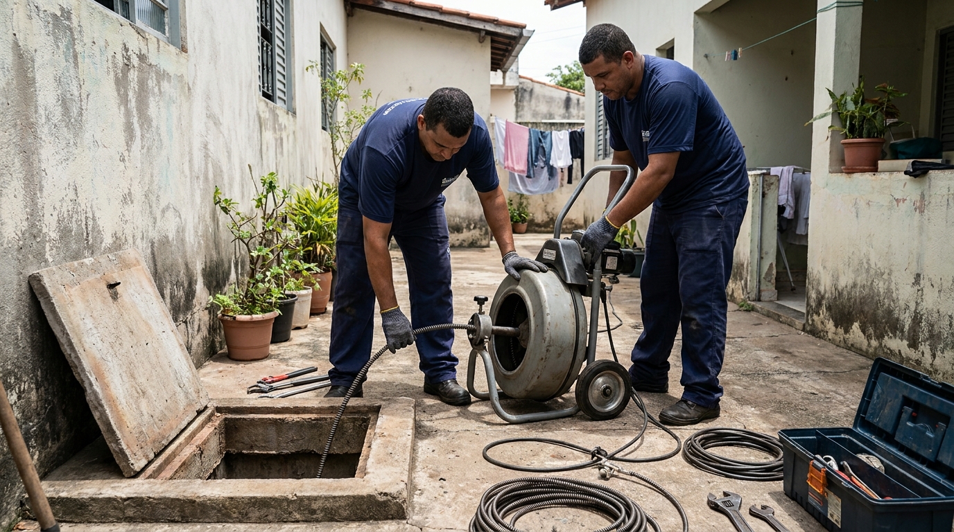 Desentupimento de Coluna Sanitária no São Diogo, Serra‑ES